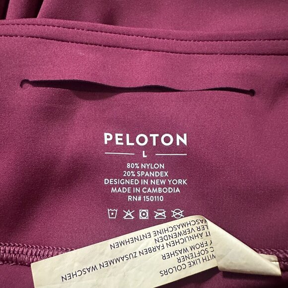 Peloton Move Mission 7" Bike Short High Rise Inside Pocket Womens Large Maroon - Picture 3 of 4